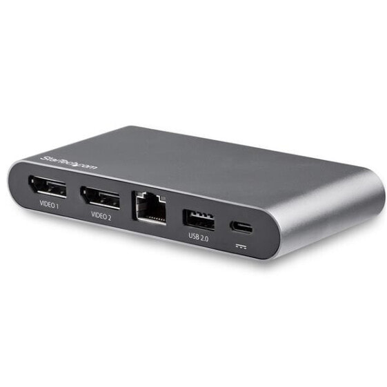 StarTech.com USB C Dock - 4K Dual Monitor DisplayPort - Mini Laptop Docking Station - 100W Power Delivery Passthrough - GbE - 2-Port USB-A Hub - USB Type-C Multiport Adapter - 3.3' Cable - Wired - USB 3.2 Gen 1 (3.1 Gen 1) Type-C - 100 W - 10,100,1000 Mbit/s - IEEE 80