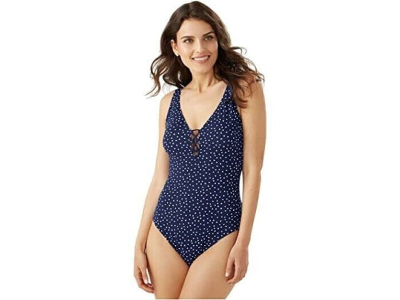 Tommy Bahama 256235 Sea Swell Reversible Lace Back One-Piece Swimsuit Size 12