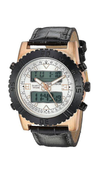 Men's Analog/Digital Multi-Function Weekend Sport Watch with Leather Band