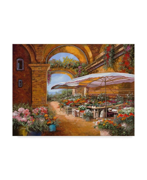 Guido Borelli 'Il Mercato Sotto i Portici' Canvas Art - 14" x 19"