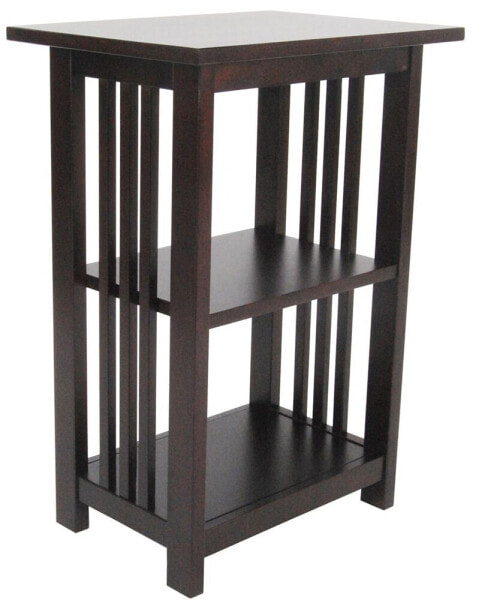 Mission 2 Shelf End Table, Espresso