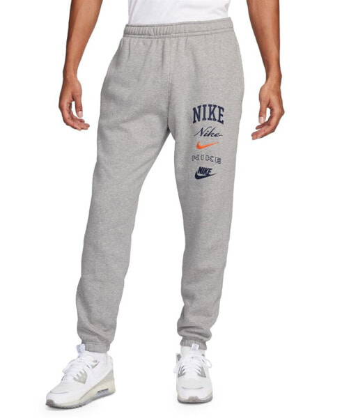 Men's Club Fleece Stacked Logo-Print Cuffed Pants