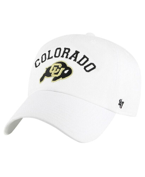 Men's White Distressed Colorado Buffaloes Vintage-Like Clean Up Adjustable Hat