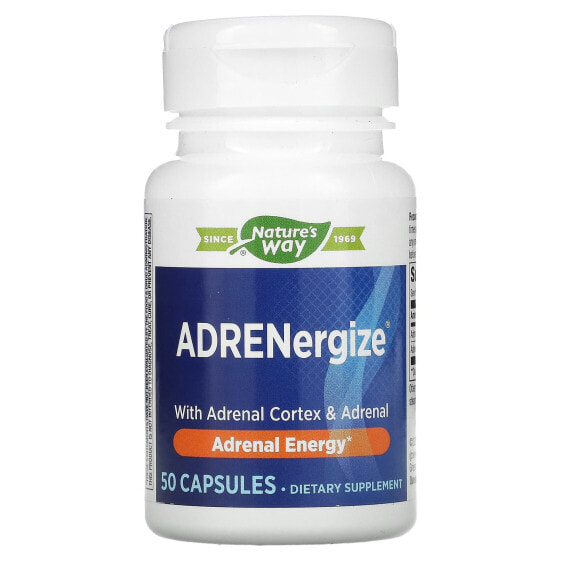 Nature's Way, ADRENergize, для здоровья надпочечников, 50 веганских капсул