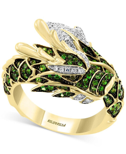 EFFY® Tsavorite (3/4 ct. t.w.) & Diamond (1/5 ct. t.w.) Dragon Statement Ring in 14k Gold