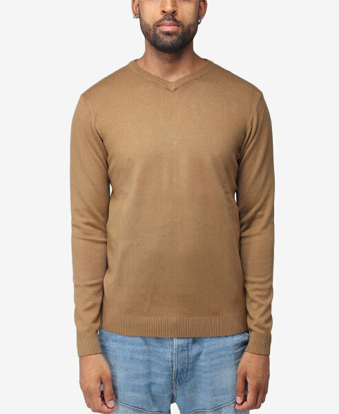 Men's Basic V-Neck Pullover Midweight Sweater