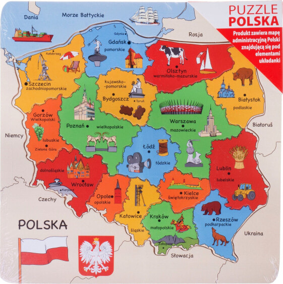 Daffi Puzzle drewno mapa Polski D-100 41004