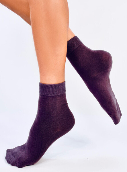 Женские однотонные осенние фиолетовые носки