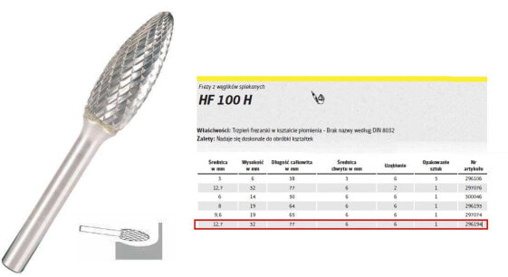 Абразивный диск Klingspor HF 100 H FI = 12,7x32 мм Хвостовик 6 мм, ПЛАМЯ