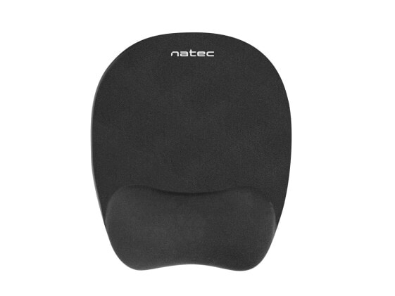 natec Chipmunk - Black - Monochromatic - Fabric - Memory foam - Rubber - Wrist rest - Non-slip base