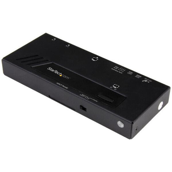 StarTech.com 2-Port HDMI Automatic Video Switch - 4K with Fast Switching - Black - 1280 x 720 (HD 720) - 1920 x 1080 (HD 1080) - 1920 x 1200 (WUXGA) - 2560 x 1600 (WQXGA) - Activity - Power - 3840 x 2160 pixels - IR - 7.1 channels