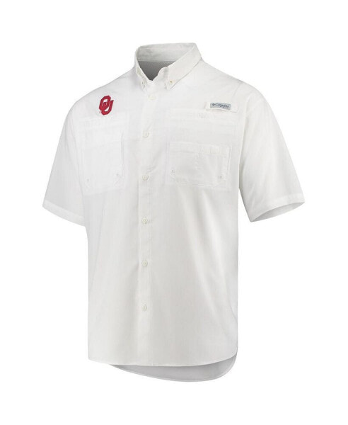 Men's White Oklahoma Sooners PFG Tamiami Omni-Shade Button-Down Shirt