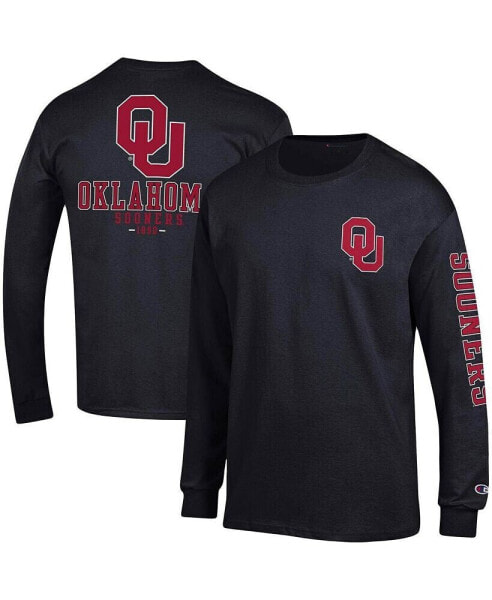 Men's Black Oklahoma Sooners Team Stack Long Sleeve T-shirt