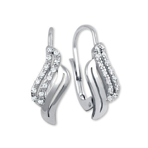 White gold earrings with zircons 745 239 001 00584 0700000