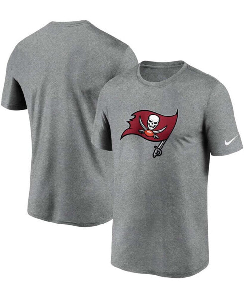 Men's Heathered Pewter Tampa Bay Buccaneers Logo Essential Legend Performance T-shirt