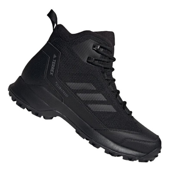 Мужские кроссовки спортивные треккинговые черные текстильные высокие демисезонные Adidas Terrex Heron Mid CW CP M AC7841 winter shoes