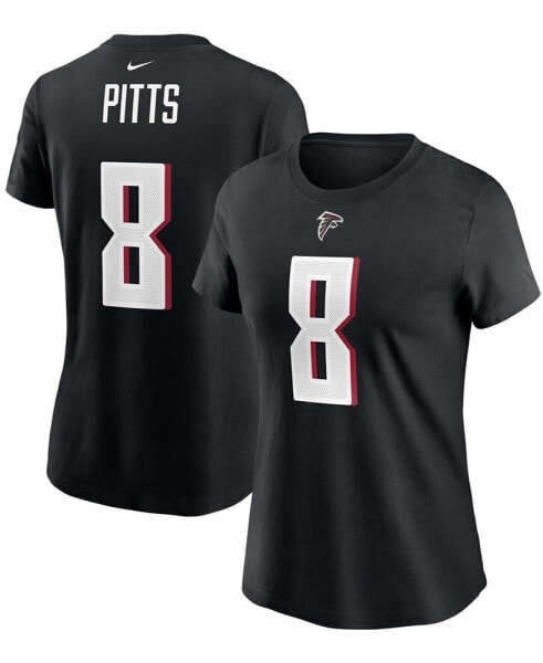 Women's Kyle Pitts Black Atlanta Falcons 2021 NFL Draft First Round Pick Player Name Number T-shirt