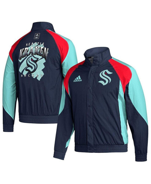 Men's Navy Seattle Kraken Reverse Retro 2.0 Full-Snap Jacket