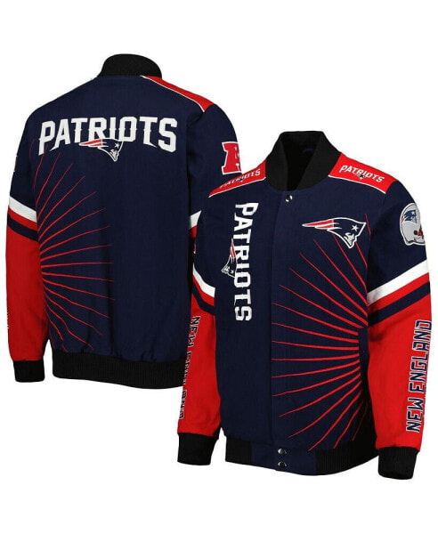 Men's Navy New England Patriots Extreme Redzone Full-Snap Varsity Jacket