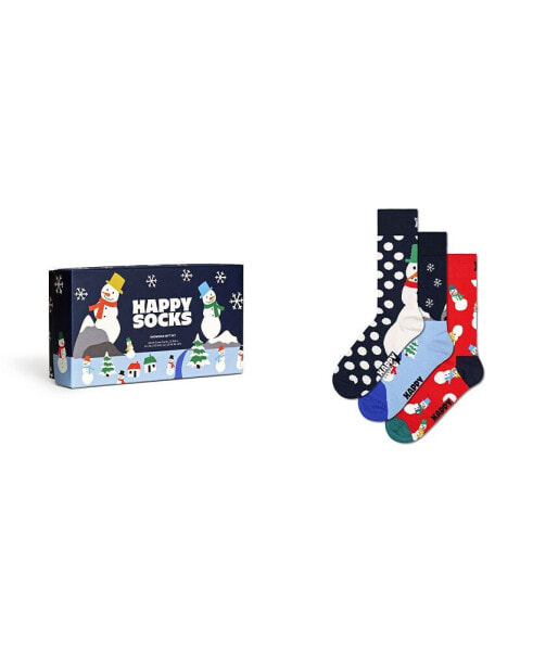 Men's Snowman Socks Gift Set, Pack of 3