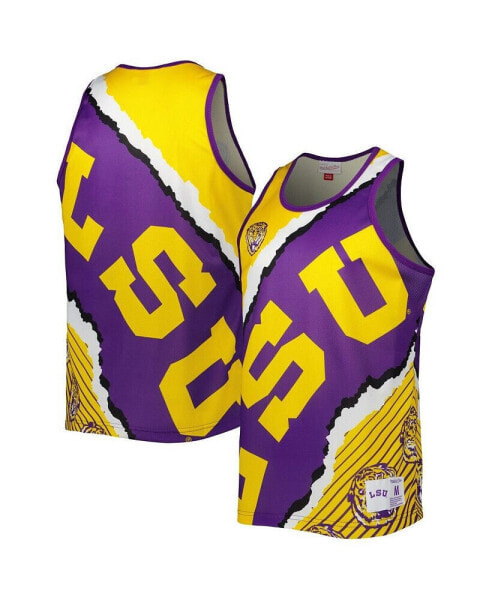 Men's Purple and Gold LSU Tigers Jumbotron 2.0 Sublimated Tank Top