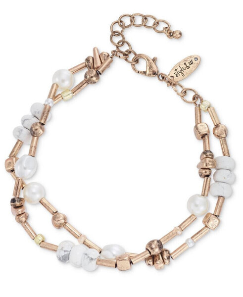 Mixed Bead & Stone Double-Row Anklet, Created for Macy's