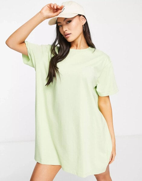 Night Addict baddie oversized t-shirt dress in lime