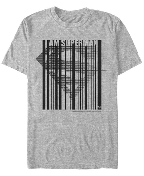 DC Men's I Am Superman Barcode Logo Short Sleeve T-Shirt