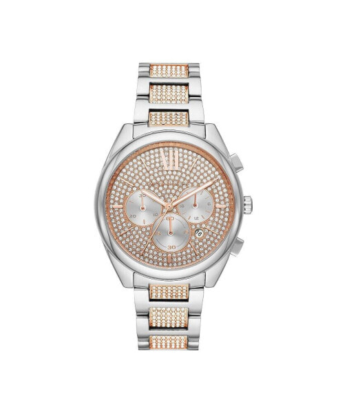 Women's Janelle Women's Two-Tone Pavé Glitz Bracelet Watch 42mm MK7098