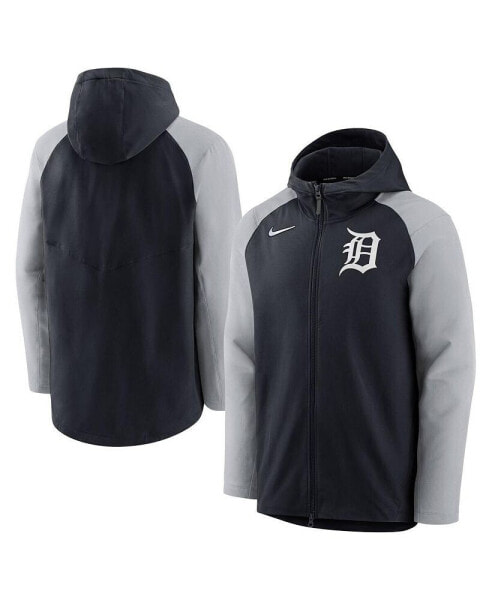 Men's Navy, Gray Detroit Tigers Authentic Collection Performance Raglan Full-Zip Hoodie