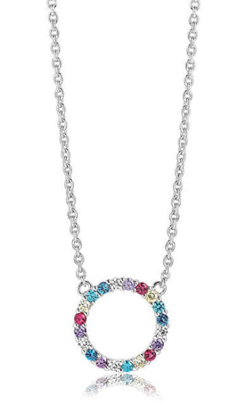 Charming Silver Necklace with Cubic Zirconia Biella SJ-C338(1)-XCZ