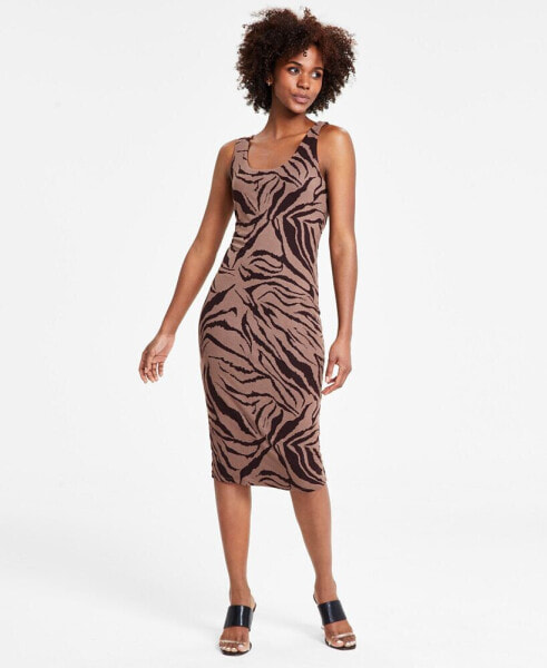 Women's Animal-Print Scoop-Neck Jersey Dress, Created for Macy's