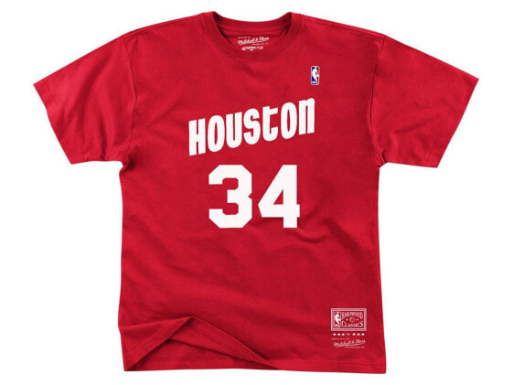 Houston Rockets Men's Hakeem Olajuwon Hardwood Print Player T-Shirt