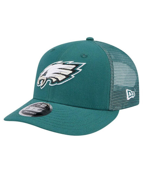 Men's Midnight Green Philadelphia Eagles Main Trucker Low Profile 9Fifty Snapback Hat