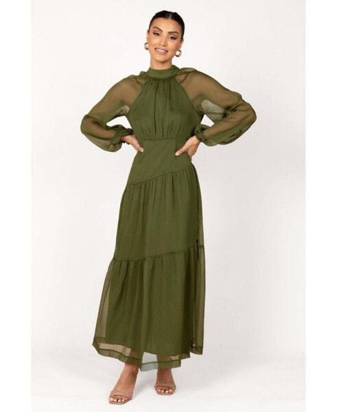 Women's Julip Sheer Long Sleeve Maxi Dress