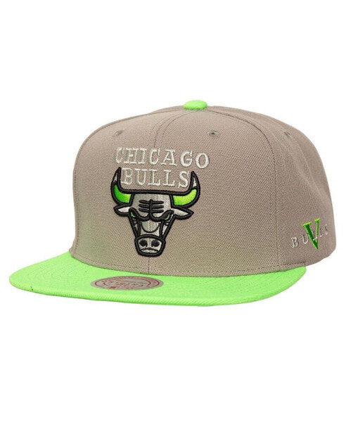 Men's Gray/Neon Green Chicago Bulls Core V Snapback Hat