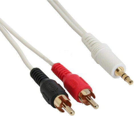 InLine Audio Cable 2x RCA male to 3.5mm male Stereo white/gold 2m