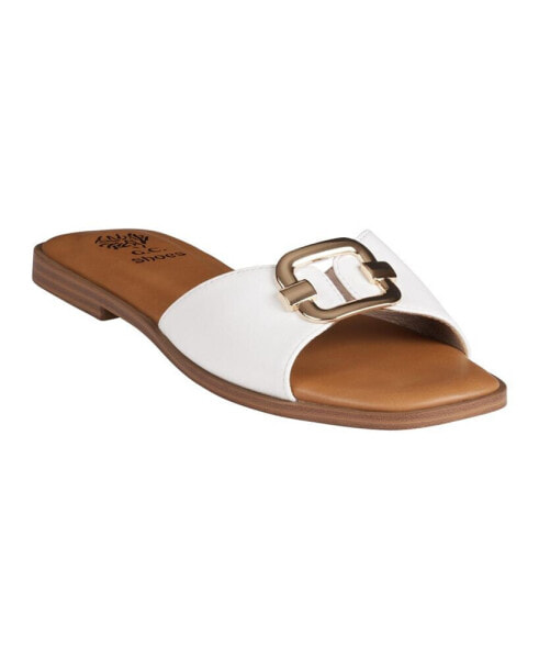 Women's Davina Hardware Slide Flat Sandals