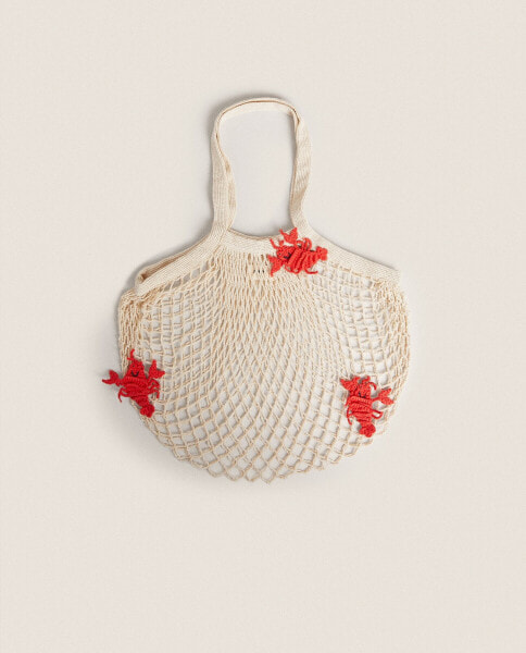 Lobster mesh beach bag