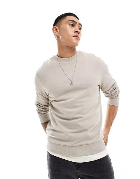 ASOS DESIGN sweatshirt in beige