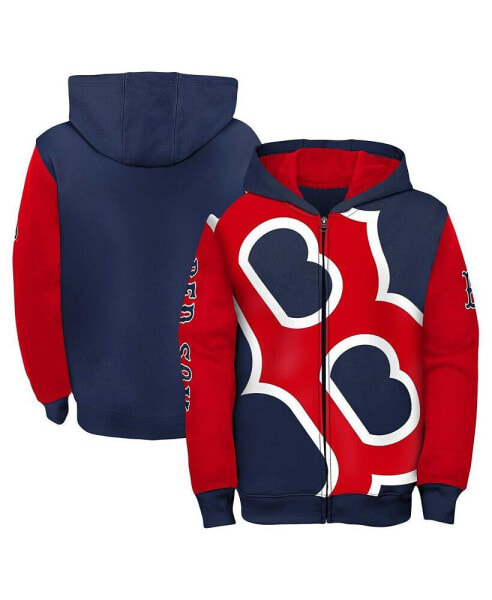 Big Boys Navy, Red Boston Red Sox Postcard Full-Zip Hoodie Jacket