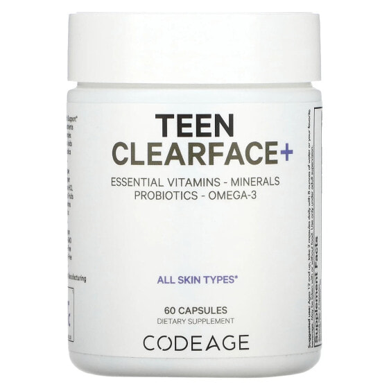Витамины для здоровья кожи CodeAge Teen Clearface, 60 капсул