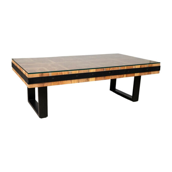 Table Romimex Black Natural Recycled Wood 130 x 43 x 70 cm