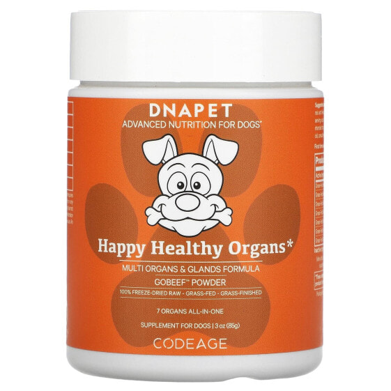 Витамины и добавки CodeAge DNA Pet, Happy Healthy Organs, Multi Organs & Glands Formula для собак, 3 унции (85 г)