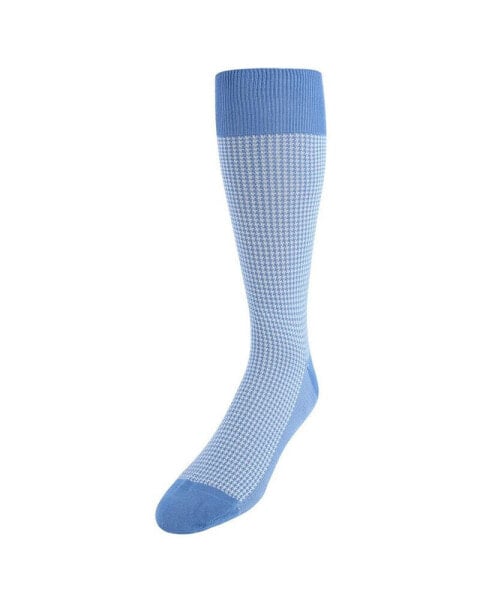Men's Doyle Houndstooth Design Mercerized Cotton Mid-Calf Socks
