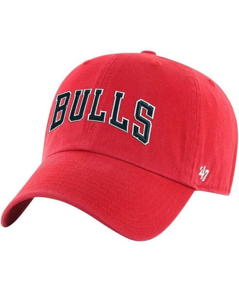 Men's Red Chicago Bulls Core Wordmark Clean Up Adjustable Hat
