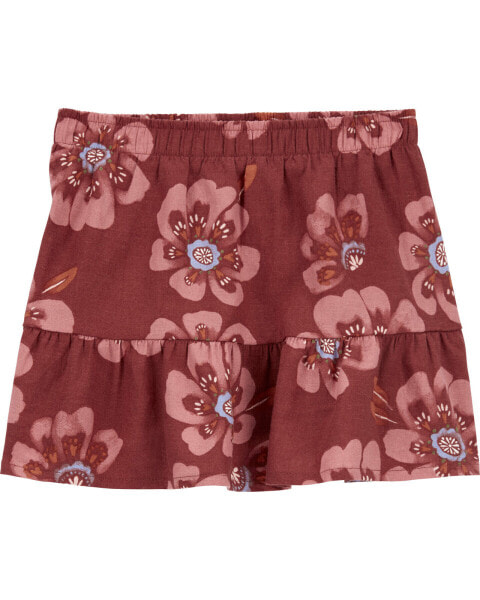 Toddler Floral LENZING™ ECOVERO™ Linen Skort 3T