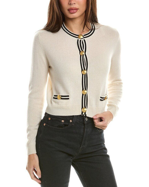 Hannah Rose Double Tipped Cropped Cashmere Cardigan Women's