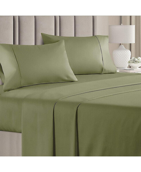 4 Piece 100% Cotton 400 Thread Count Sheet Set - California King