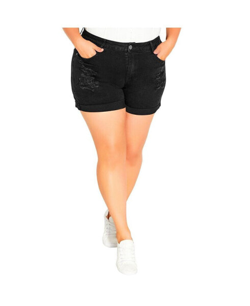 Plus Size Ripped Love Short